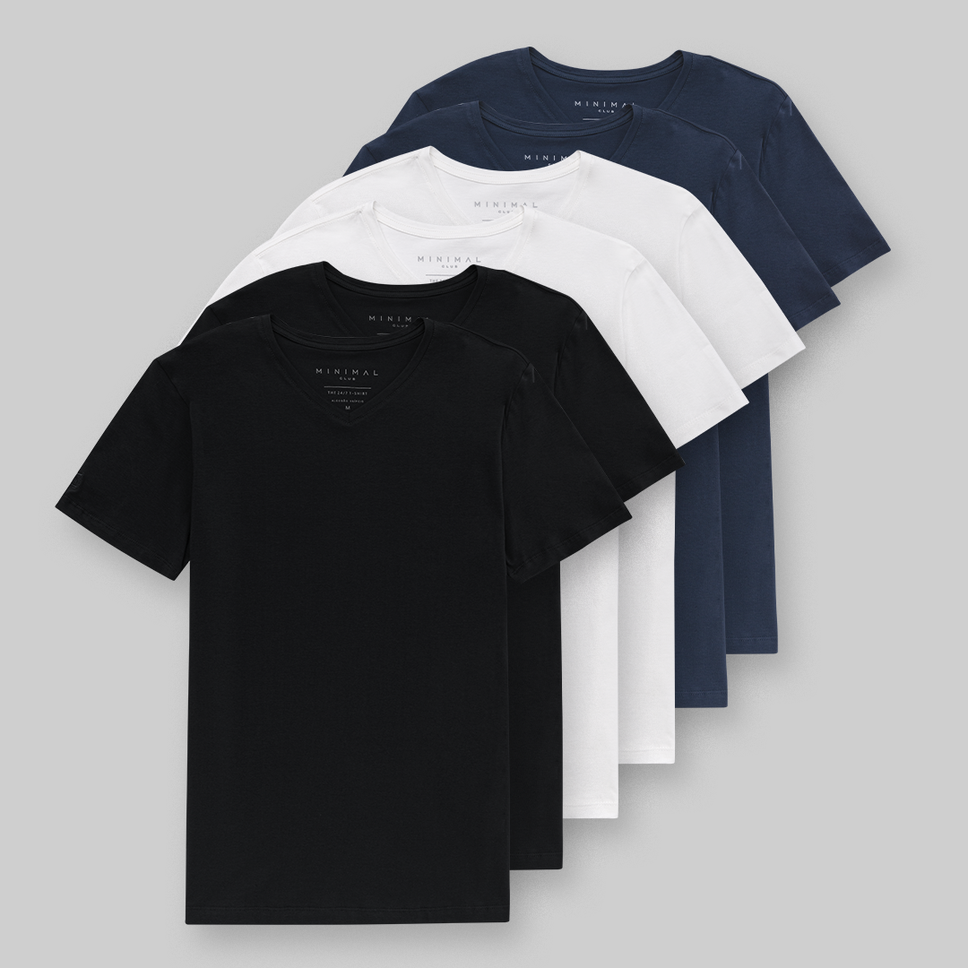 Kit 6 Camisetas Minimal - Gola O