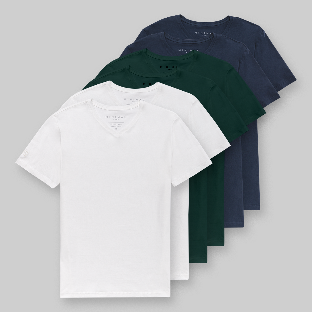 Kit 6 Camisetas Minimal - Gola O