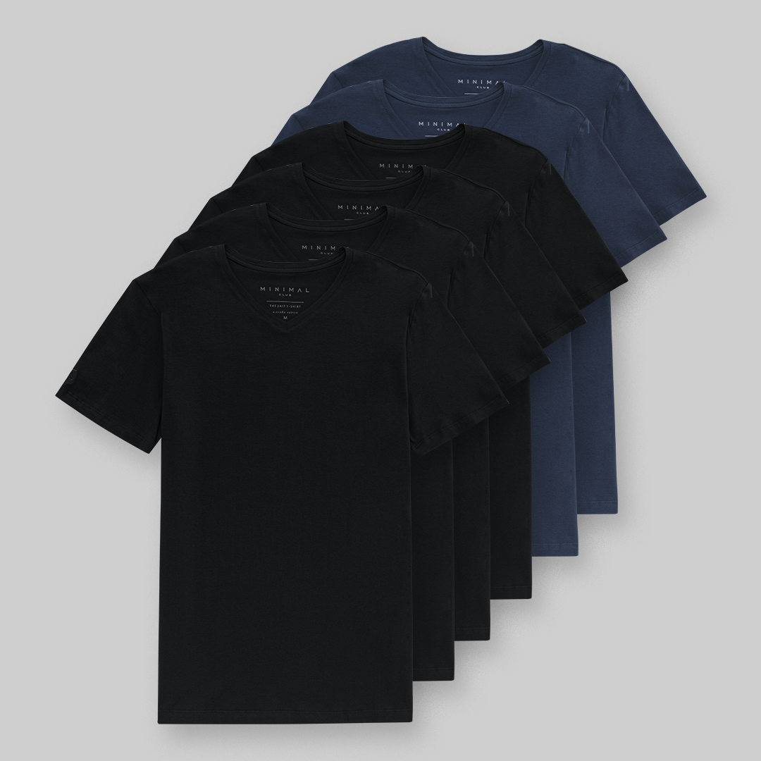 Kit 6 Camisetas Minimal - Gola O
