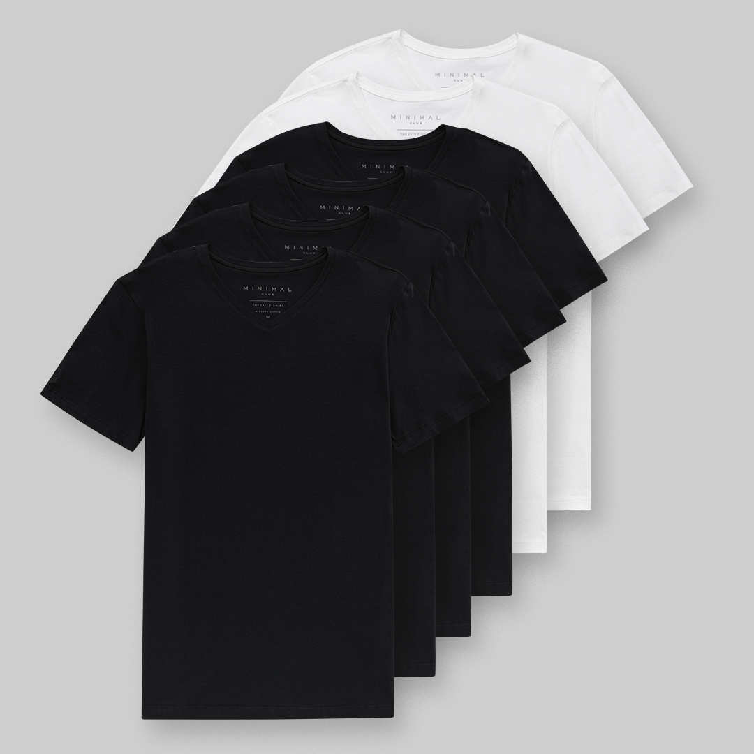 Kit 6 Camisetas Minimal - Gola O